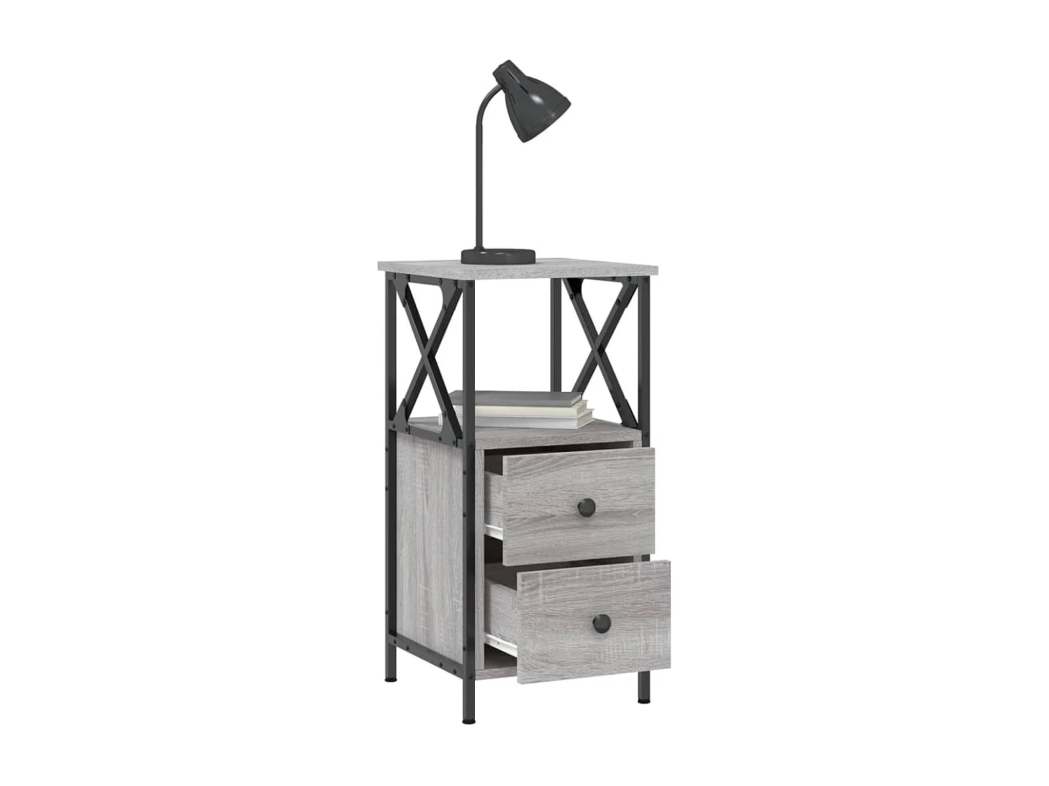 Quinn Hope  Tables de chevet 2 pcs sonoma gris 34x35,5x70cm bois ingénierie