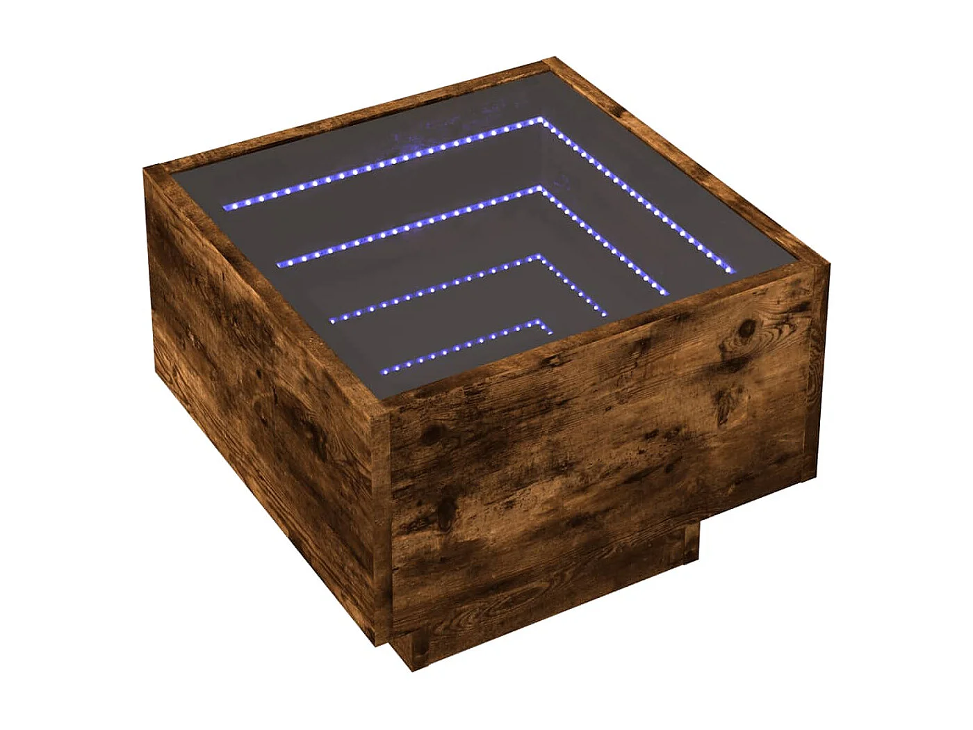 Myrla  Table de chevet avec LED infini chêne fumé 40x40x30 cm