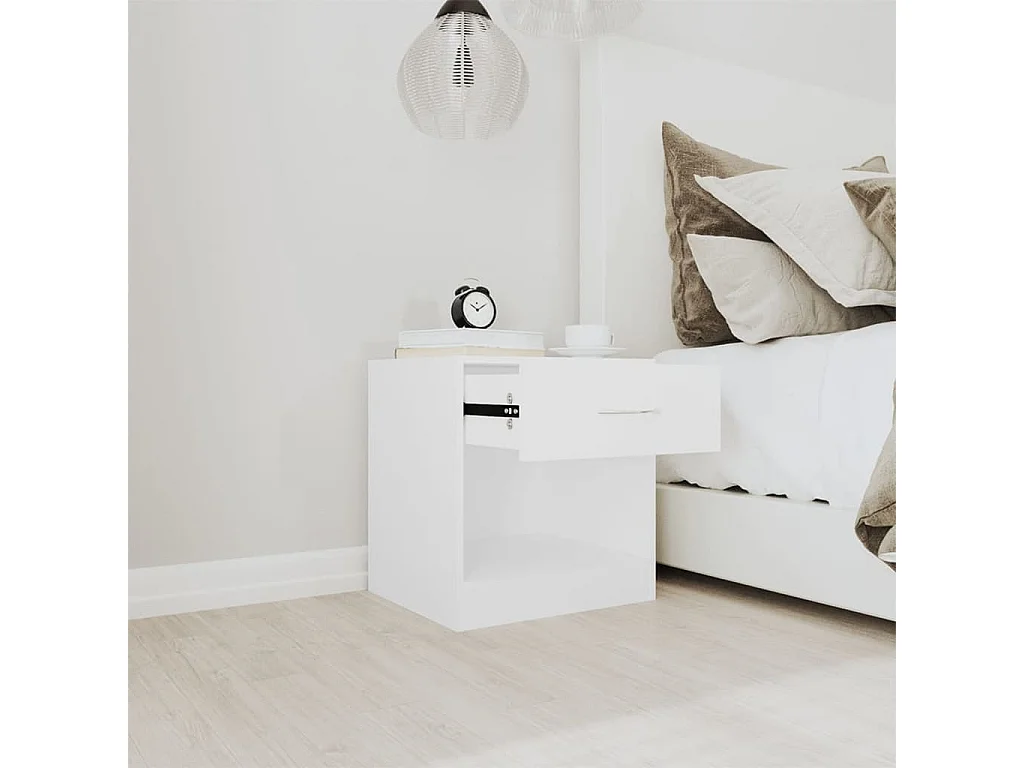 Gralina  Table de chevet 2 pcs avec tiroir Blanc