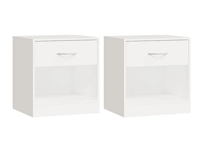 Gralina  Table de chevet 2 pcs avec tiroir Blanc