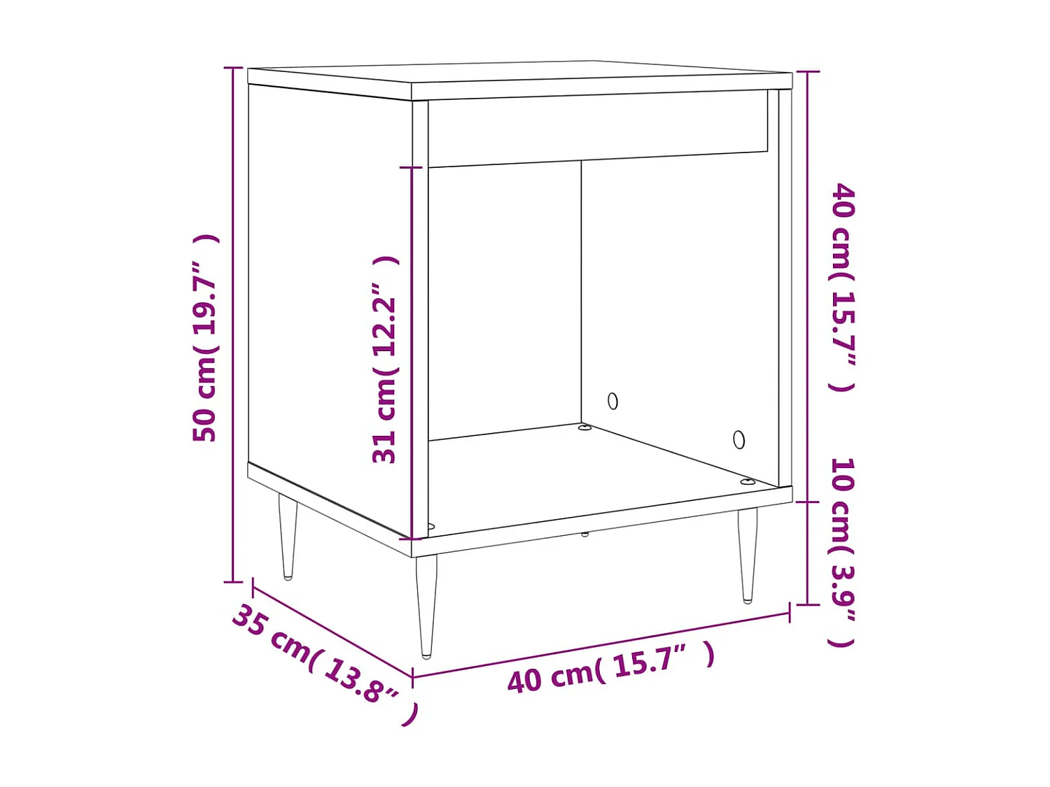 Dustin Mason  Tables de chevet 2 pcs chêne sonoma 40x35x50 cm bois ingénierie
