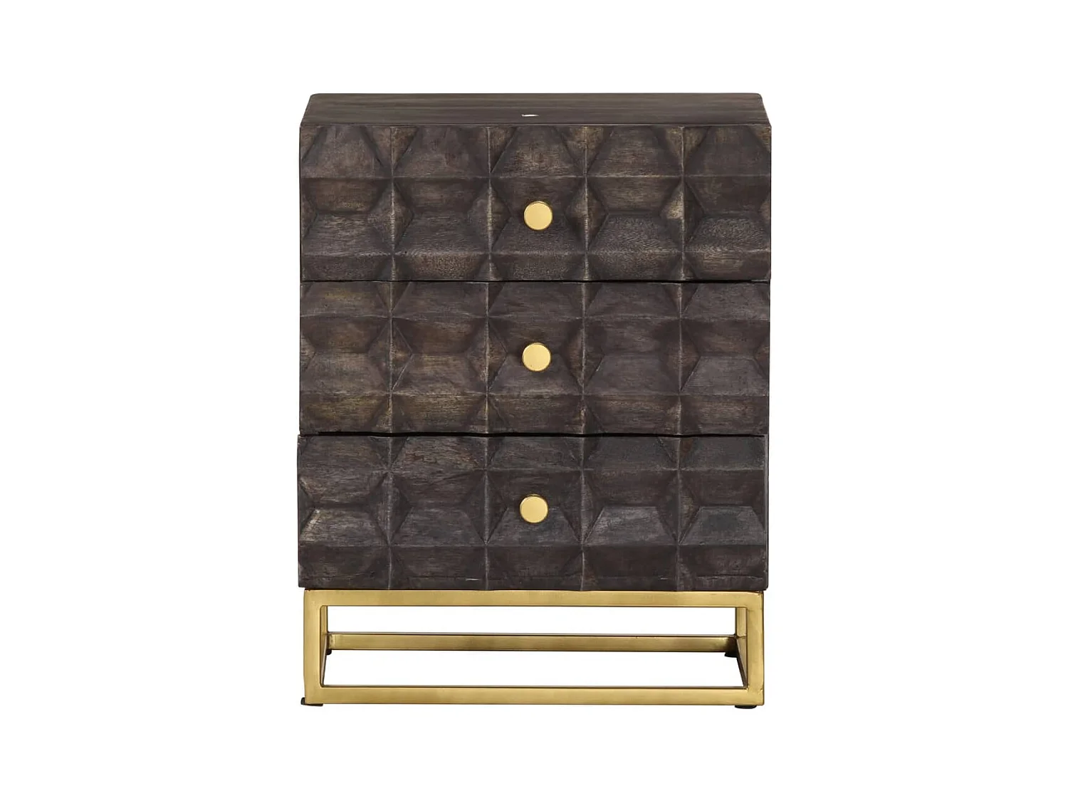 Garden Furniture -  Table de chevet Noir 40x30x50 cm Bois de manguier massif