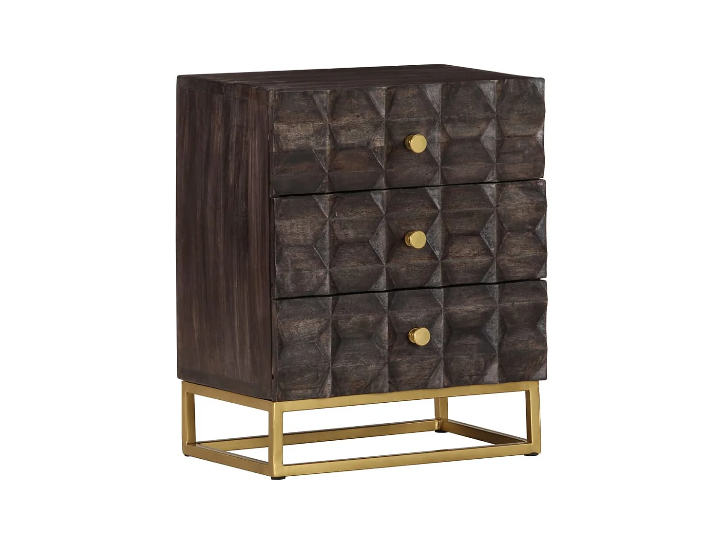 Garden Furniture -  Table de chevet Noir 40x30x50 cm Bois de manguier massif