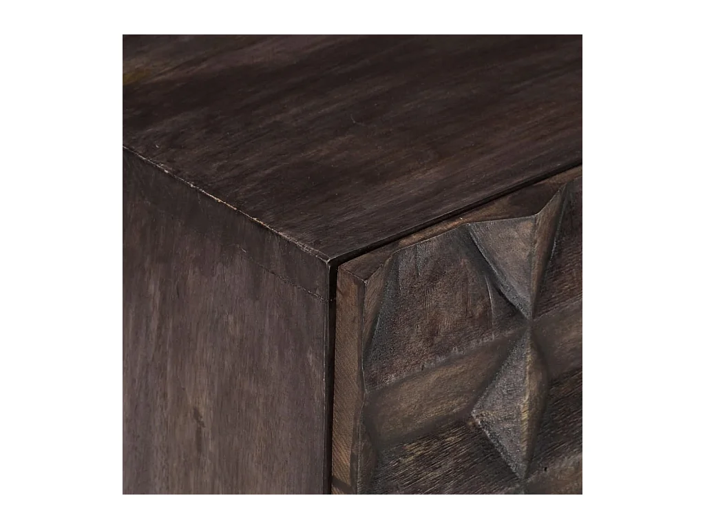 Garden Furniture -  Table de chevet Noir 40x30x50 cm Bois de manguier massif