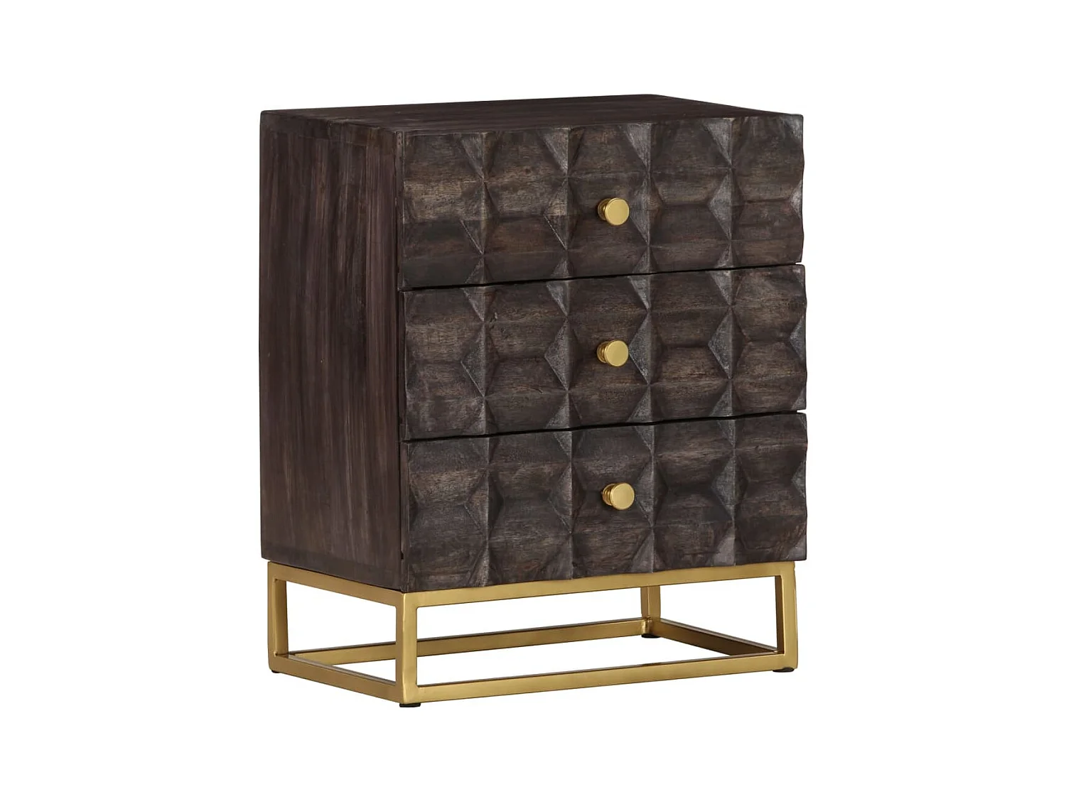 Garden Furniture -  Table de chevet Noir 40x30x50 cm Bois de manguier massif