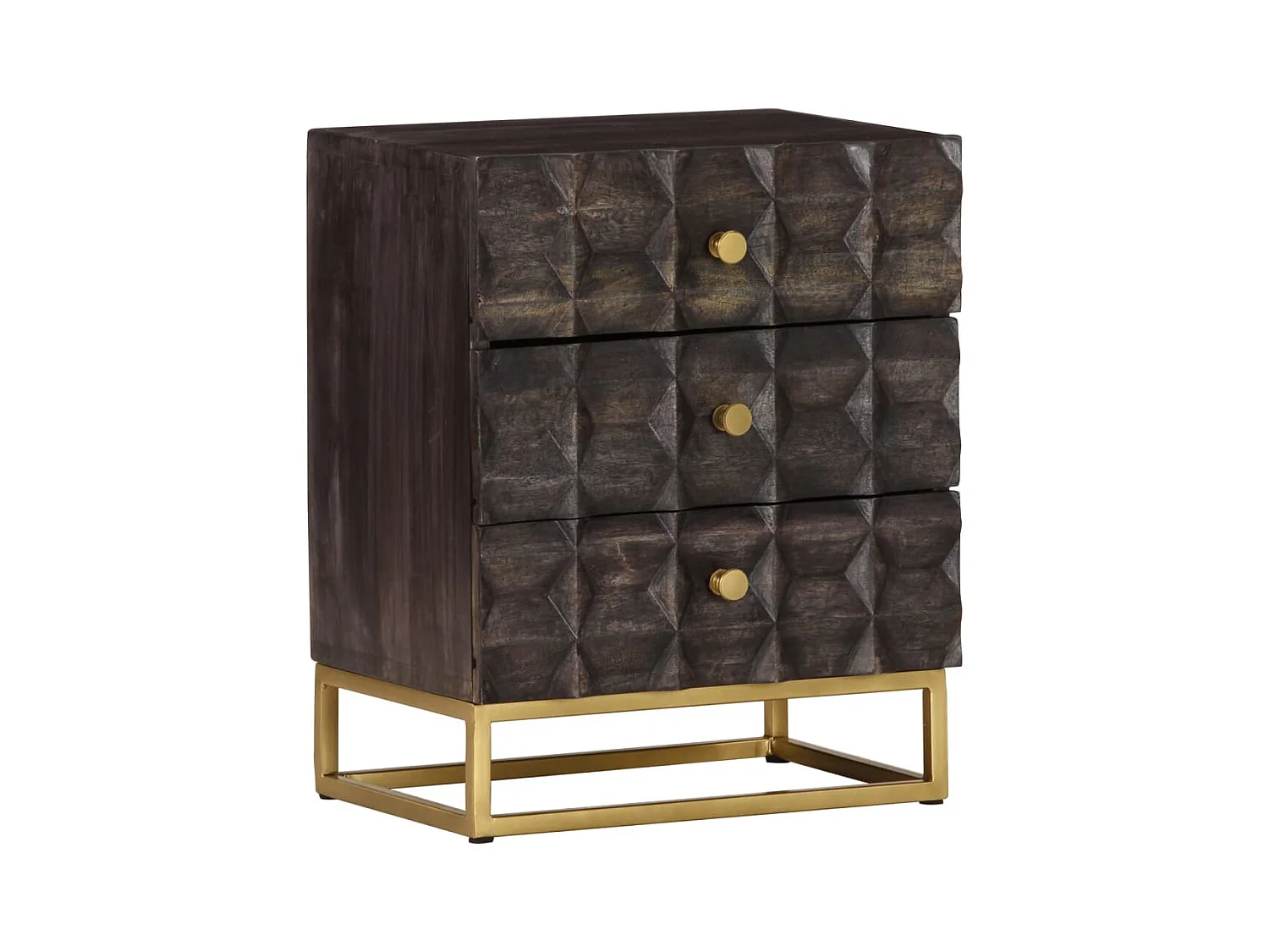 Garden Furniture -  Table de chevet Noir 40x30x50 cm Bois de manguier massif