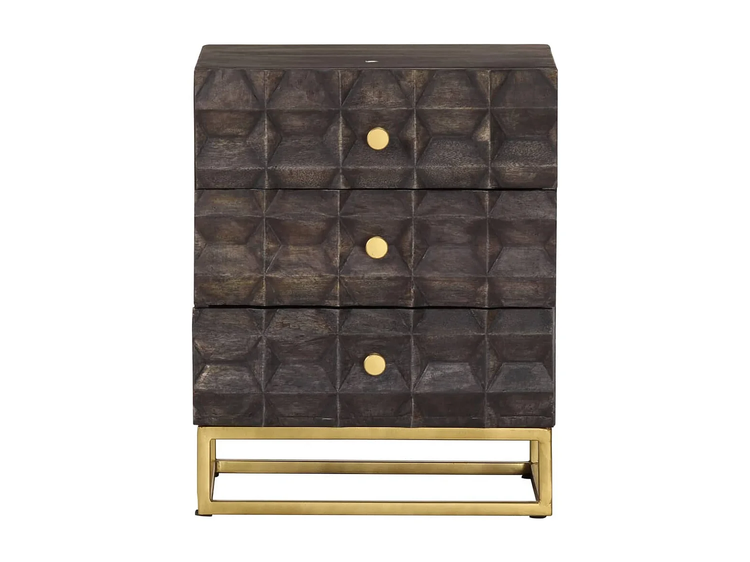 Garden Furniture -  Table de chevet Noir 40x30x50 cm Bois de manguier massif