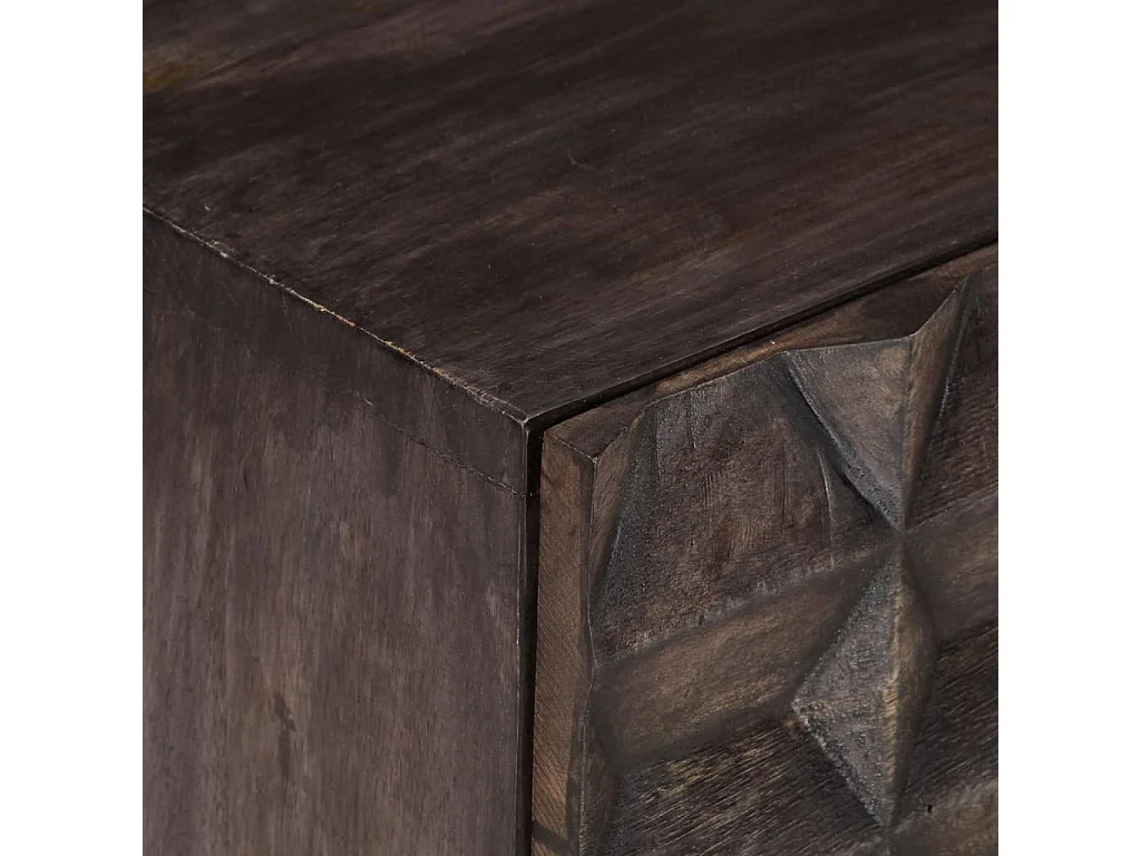 Garden Furniture -  Table de chevet Noir 40x30x50 cm Bois de manguier massif