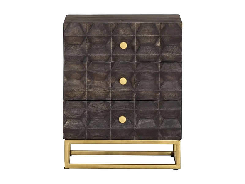 Garden Furniture -  Table de chevet Noir 40x30x50 cm Bois de manguier massif