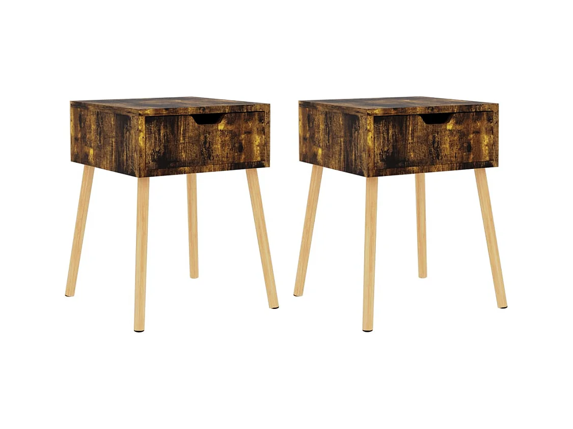 Wellsville  Tables de chevet 2 pcs Chêne fumé 40x40x56 cm Bois d'ingénierie