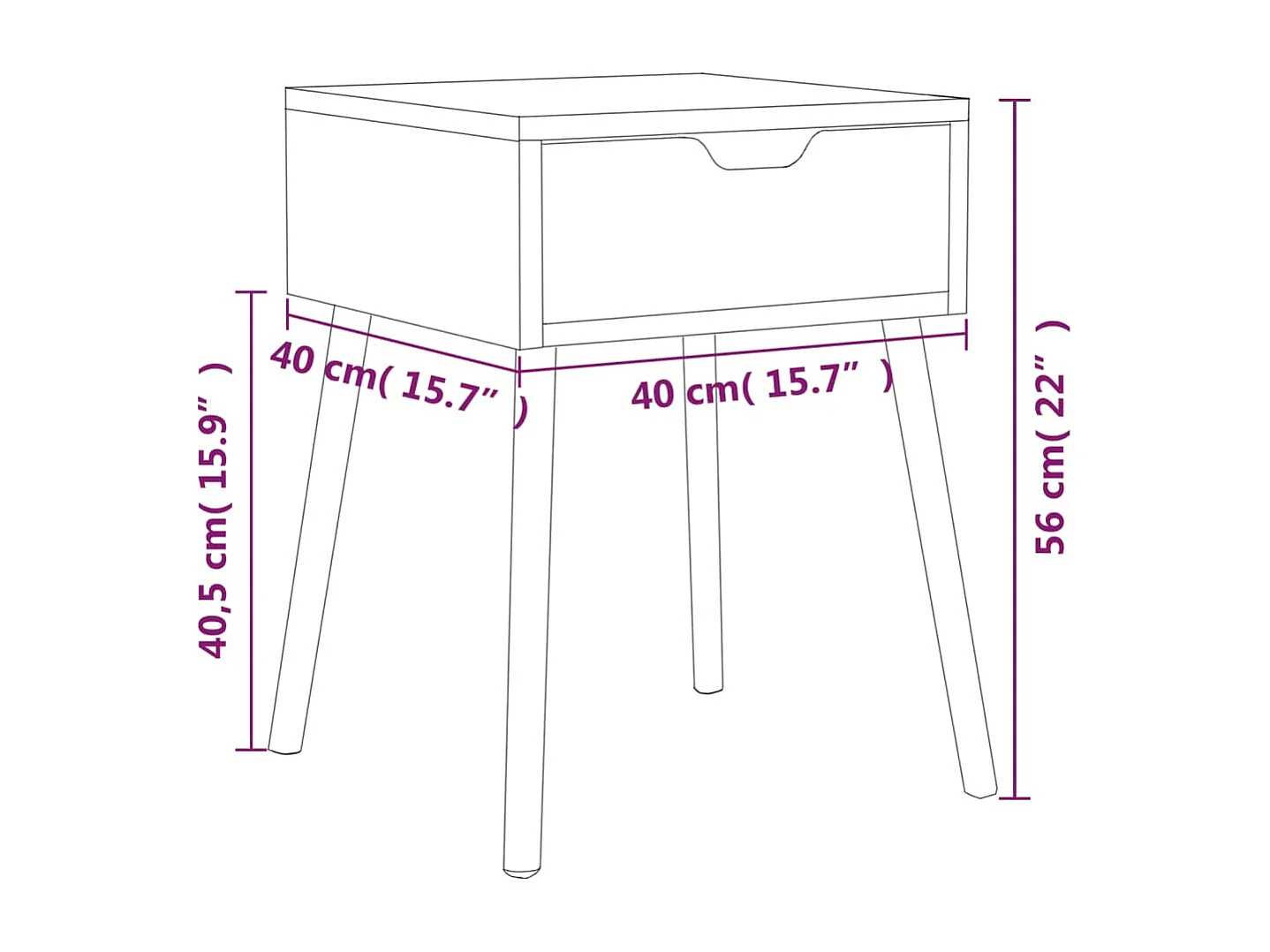 Wellsville  Tables de chevet 2 pcs Chêne fumé 40x40x56 cm Bois d'ingénierie