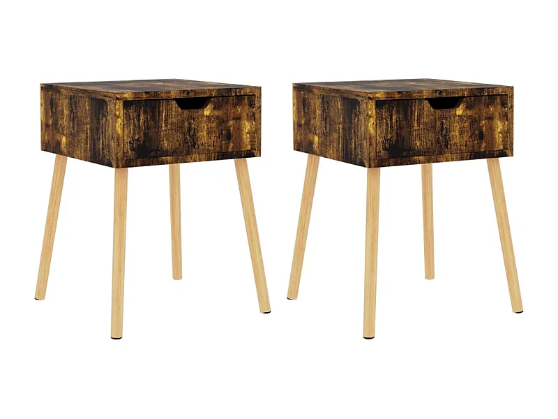 Wellsville  Tables de chevet 2 pcs Chêne fumé 40x40x56 cm Bois d'ingénierie