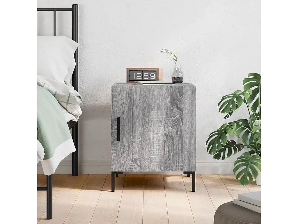 Emarente  Nachttisch Grau Sonoma 40x40x50 cm Holzwerkstoff