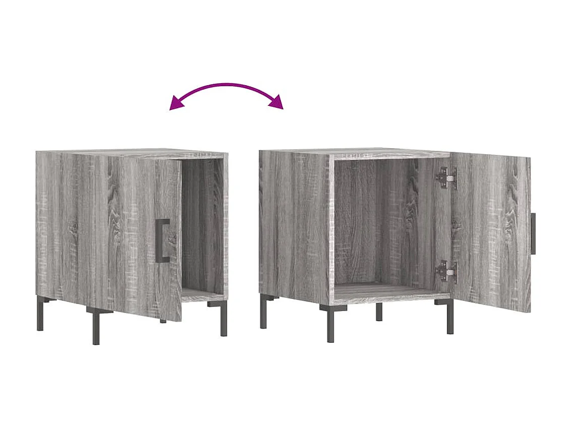 Emarente  Nachttisch Grau Sonoma 40x40x50 cm Holzwerkstoff