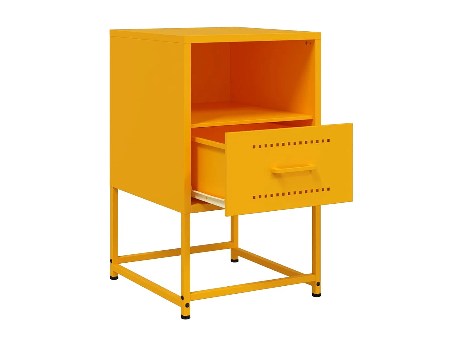 Inanna  Table de chevet jaune moutarde 36x39x60,5 cm acier