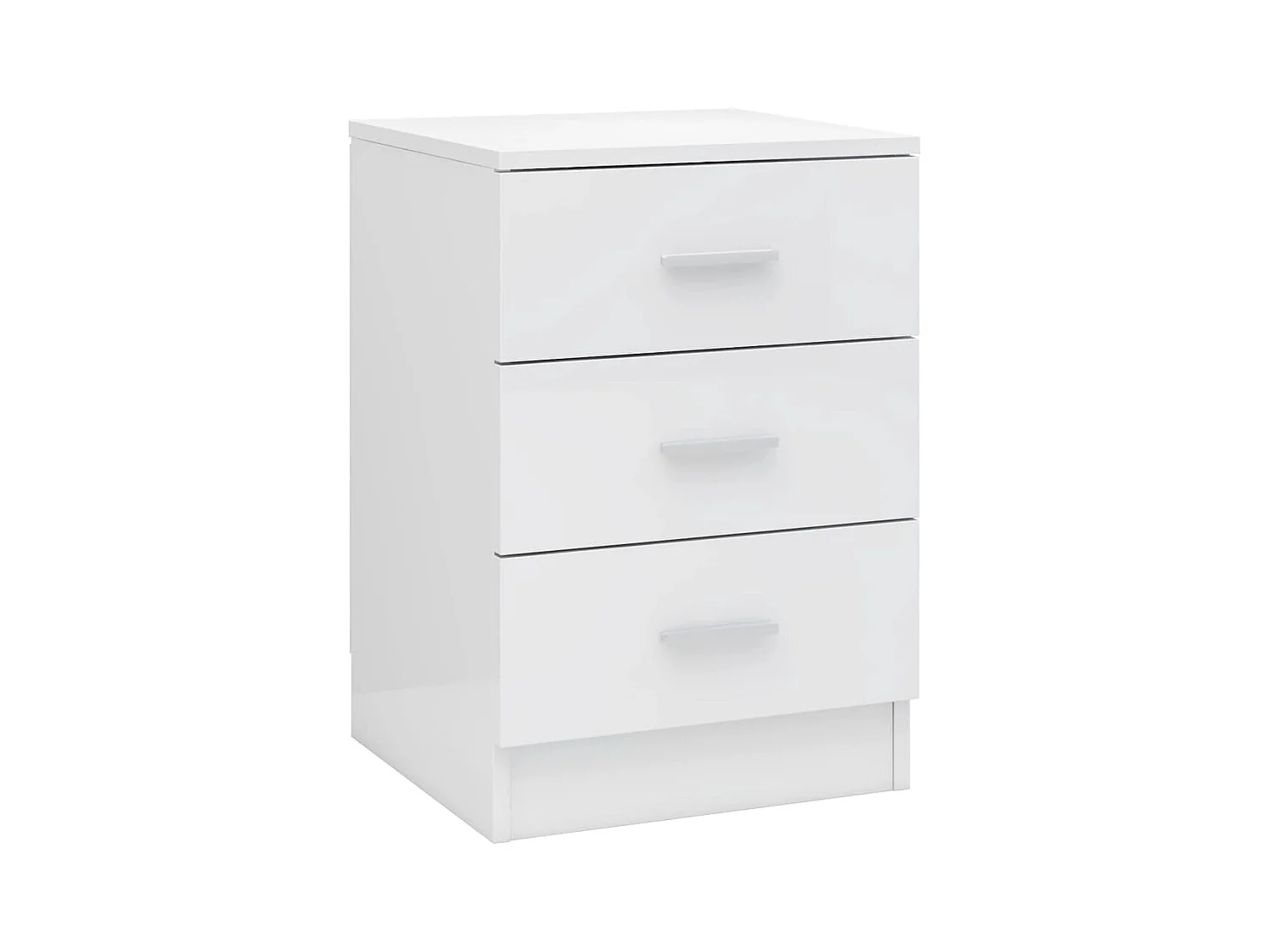 Drumraney  Comodino Bianco Lucido 38x35x56 cm in Legno Multistrato