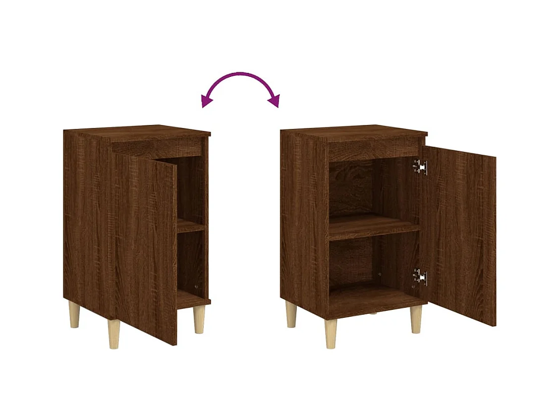 Samir  Tables de chevet 2pcs chêne marron 40x35x70cm bois d'ingénierie