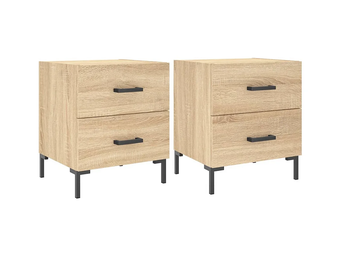 Myrion  Tables de chevet 2 pcs chêne sonoma 40x35x47,5 cm