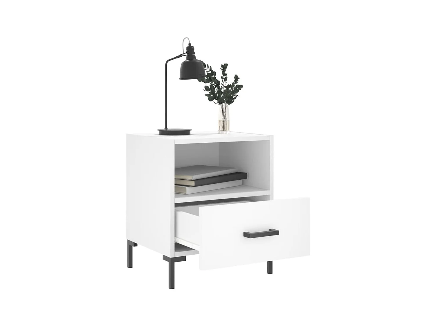 Paul-Henri  Tables de chevet 2 pcs blanc 40x35x47,5 cm bois d’ingénierie