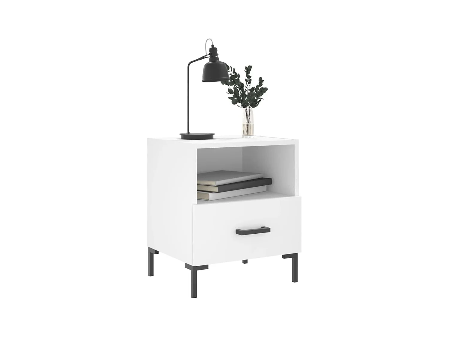 Paul-Henri  Tables de chevet 2 pcs blanc 40x35x47,5 cm bois d’ingénierie