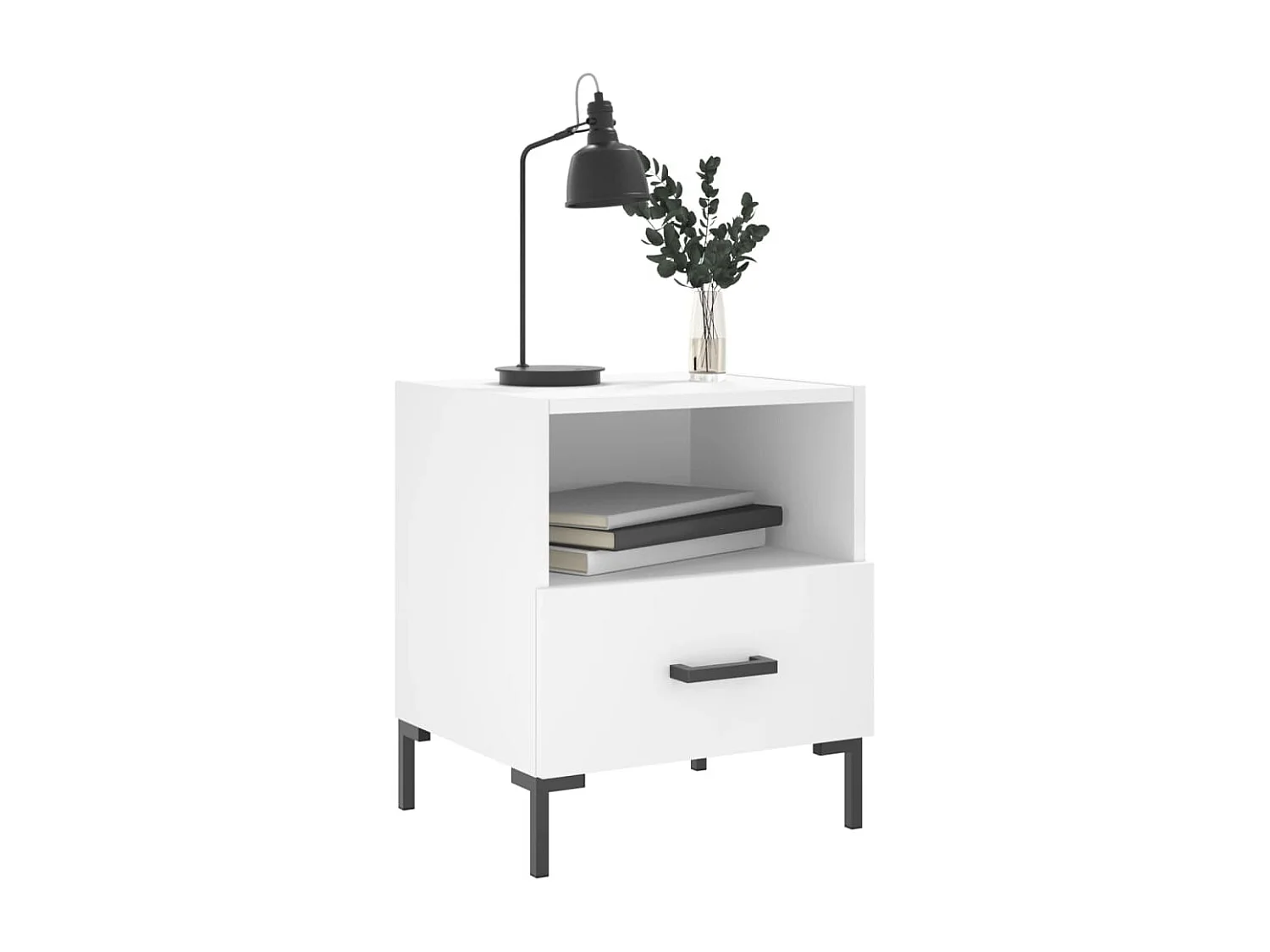 Paul-Henri  Tables de chevet 2 pcs blanc 40x35x47,5 cm bois d’ingénierie