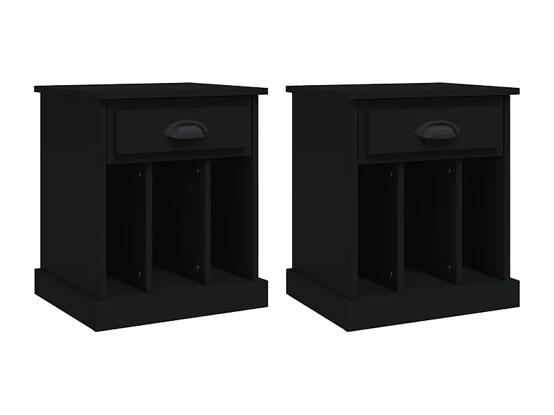 Verónica Paz  Tables de chevet 2 pcs noir 43x36x50 cm