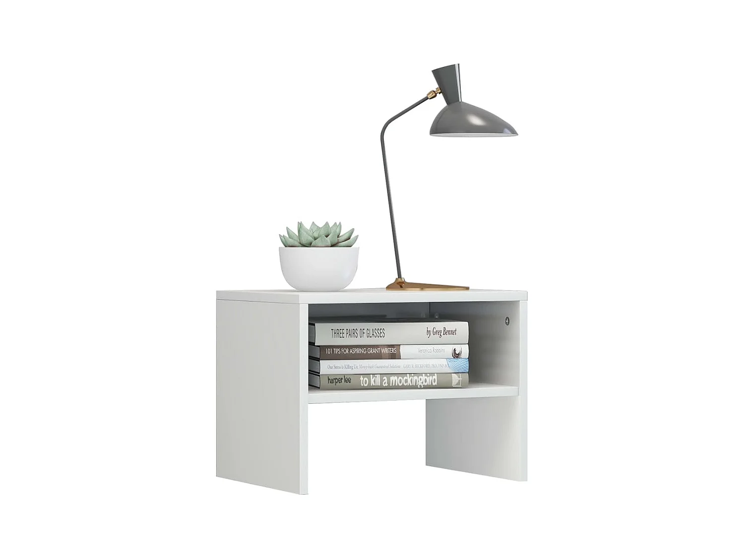 De Witt  Table de chevet Blanc brillant 40x30x30 cm Bois ingénierie