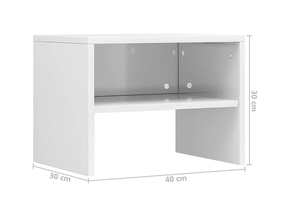 De Witt  Table de chevet Blanc brillant 40x30x30 cm Bois ingénierie