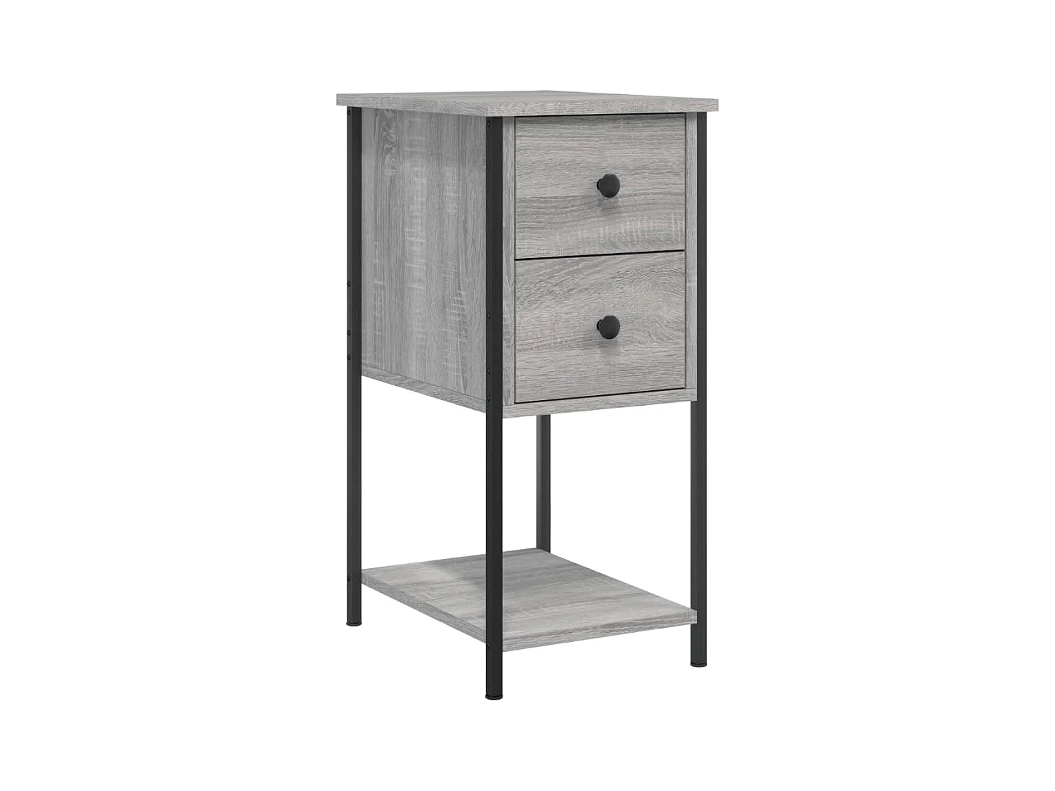 Portici  Table de chevet sonoma gris 32x42x70 cm bois d'ingénierie