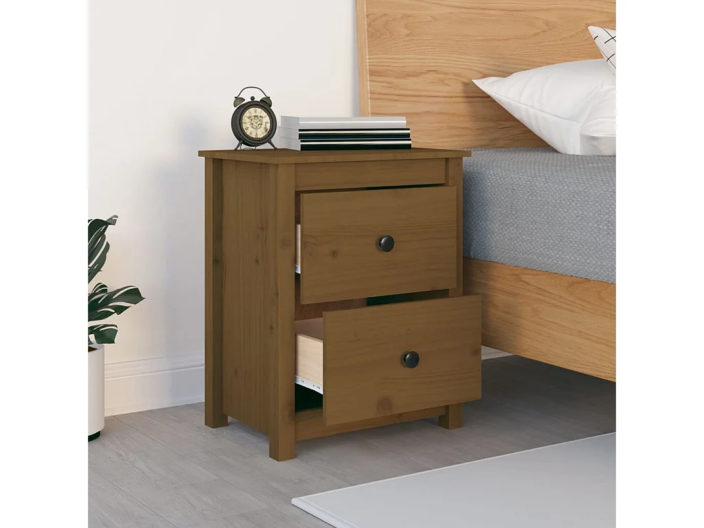 Älvängen  Table de chevet Marron miel 50x35x61,5 cm Bois de pin massif