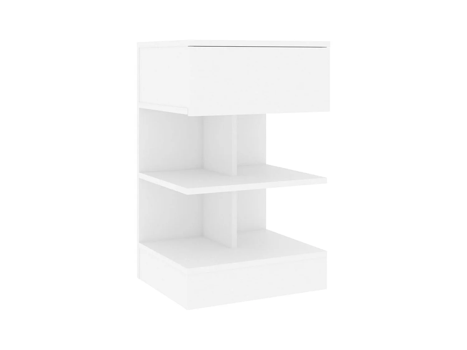 Beverly Hills  Table de chevet Blanc 40x35x65 cm Bois d’ingénierie