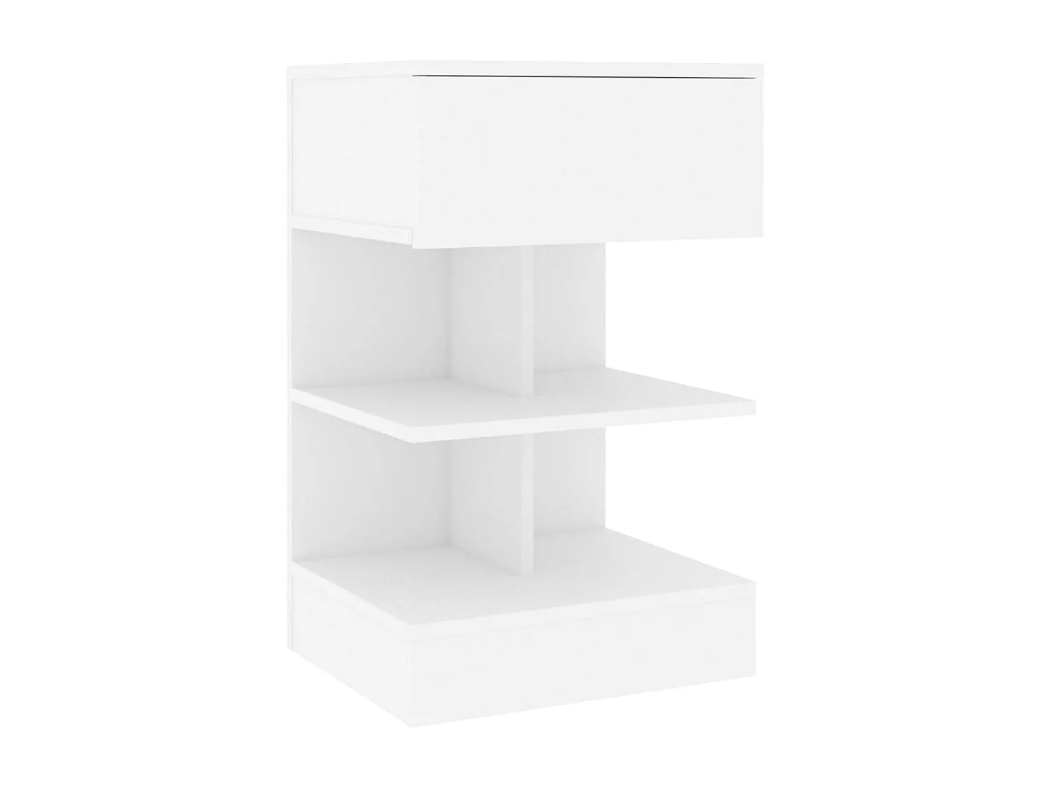 Beverly Hills  Table de chevet Blanc 40x35x65 cm Bois d’ingénierie