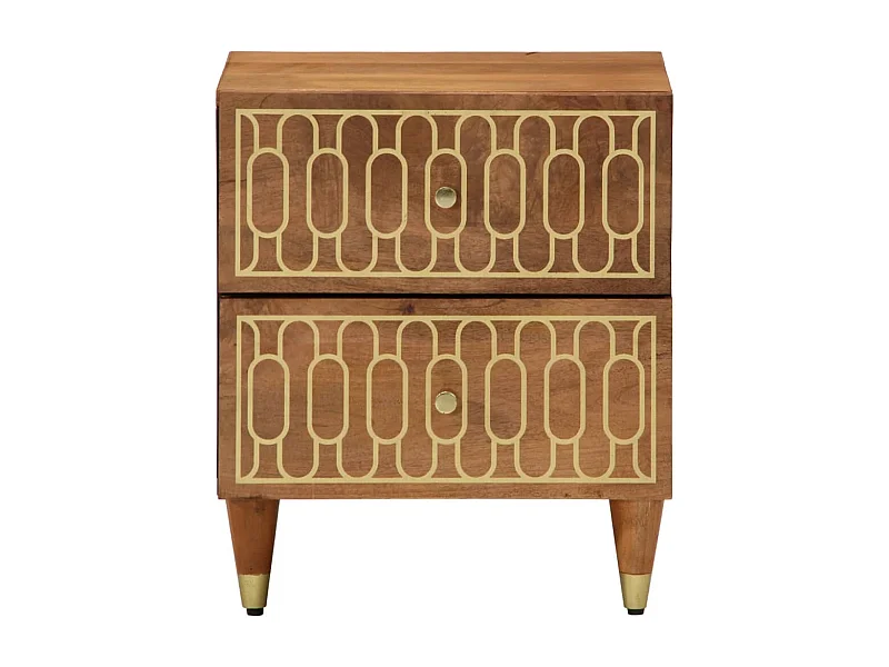 Fryrda  Nachtkastjes 2 st 40x33x46 cm massief mangohout