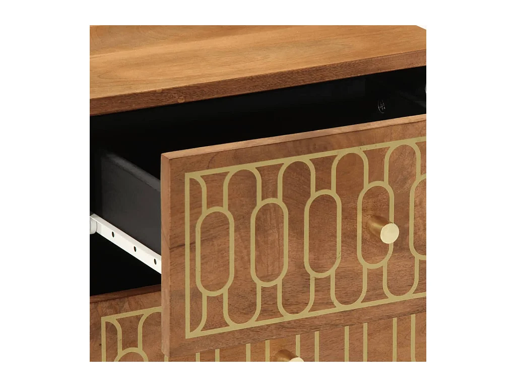 Fryrda  Tables de chevet 2 pcs 40x33x46 cm Bois de manguier solide