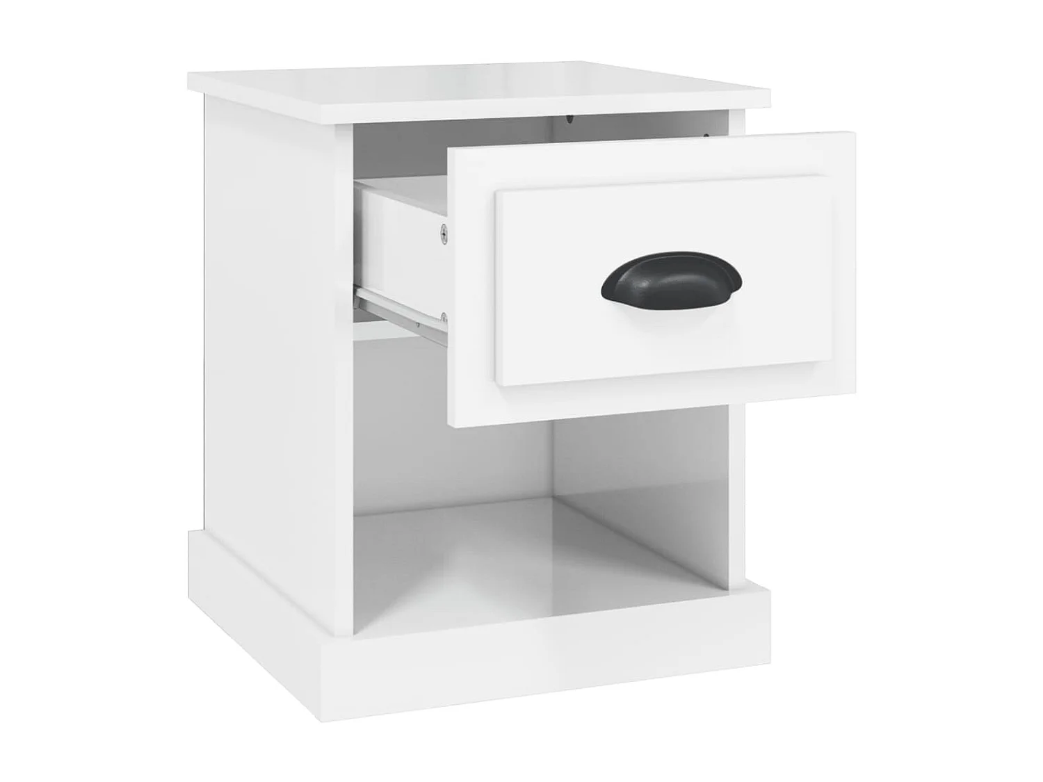 Cicero  Table de chevet blanc brillant 39x39x47,5 cm Bois d’ingénierie