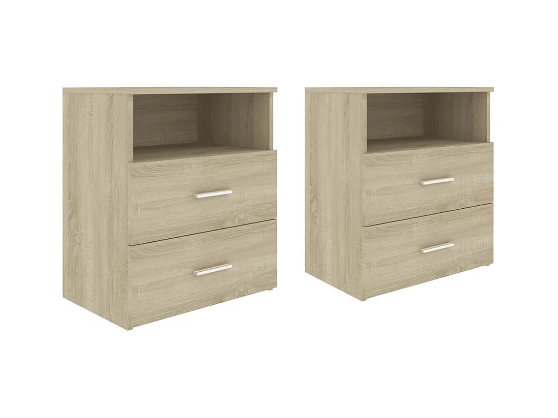 Oldenzaal  Tables de chevet 2 pcs Chêne sonoma 50x32x60 cm
