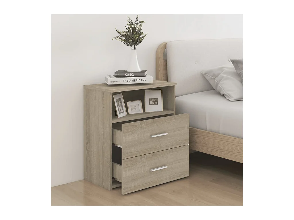 Oldenzaal  Tables de chevet 2 pcs Chêne sonoma 50x32x60 cm