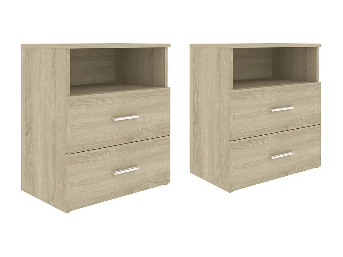 Oldenzaal  Tables de chevet 2 pcs Chêne sonoma 50x32x60 cm