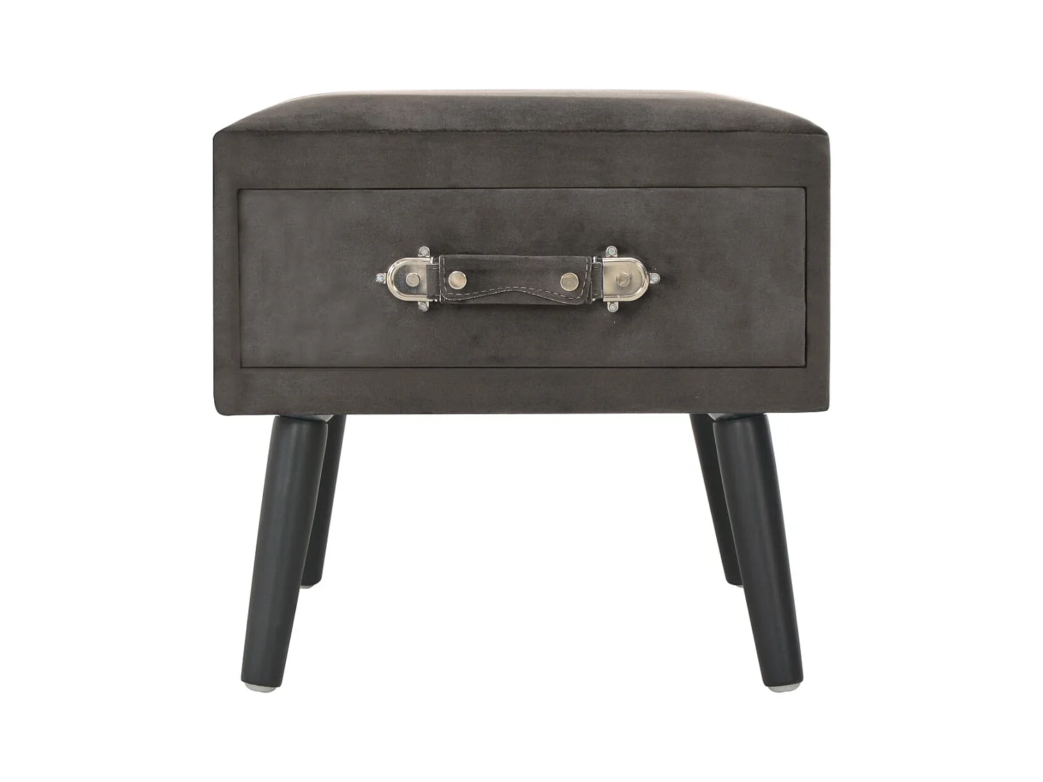 Dorien  Table de chevet Gris 40x35x40 cm Velours