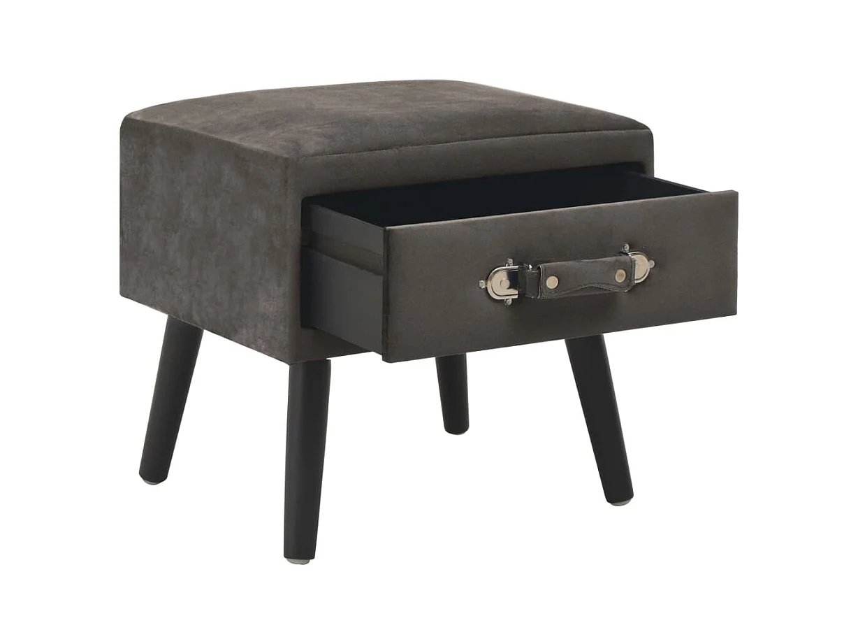 Dorien  Table de chevet Gris 40x35x40 cm Velours