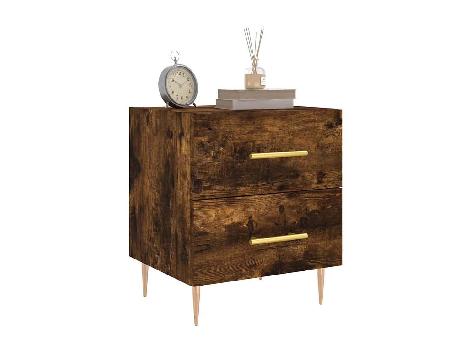 Villa Park  Table de chevet chêne fumé 40x35x47,5 cm bois d’ingénierie