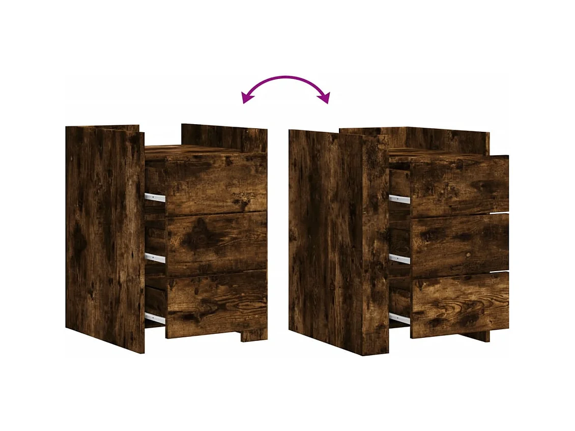 Frysa  Table de chevet chêne fumé 45x50x65 cm bois d'ingénierie