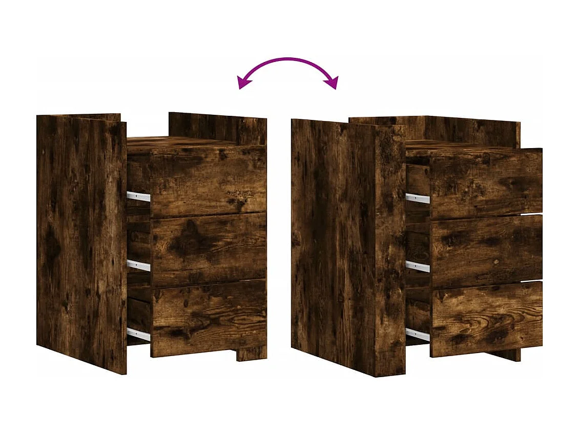 Frysa  Table de chevet chêne fumé 45x50x65 cm bois d'ingénierie