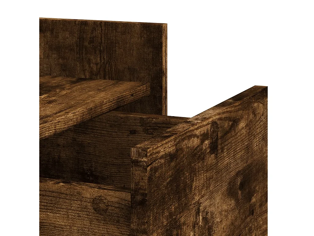 Frysa  Table de chevet chêne fumé 45x50x65 cm bois d'ingénierie