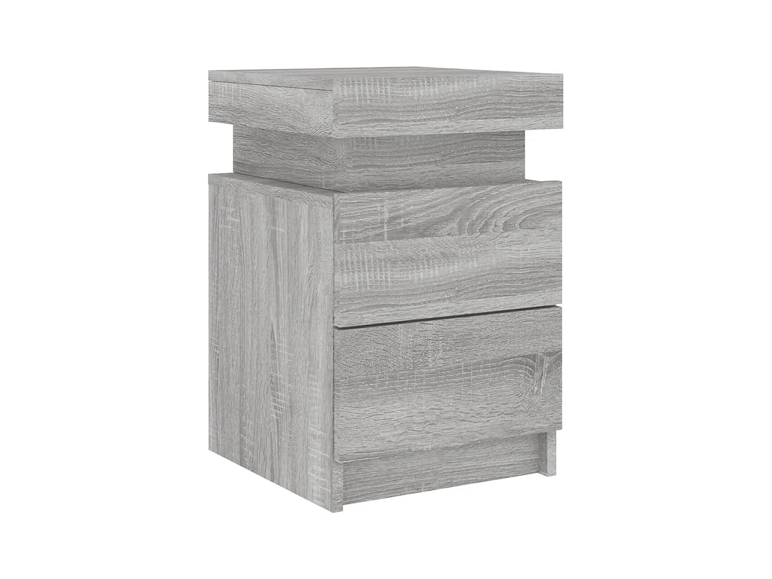 Barry John  Tables de chevet avec lumières LED 2 pcs sonoma gris 35x39x55cm