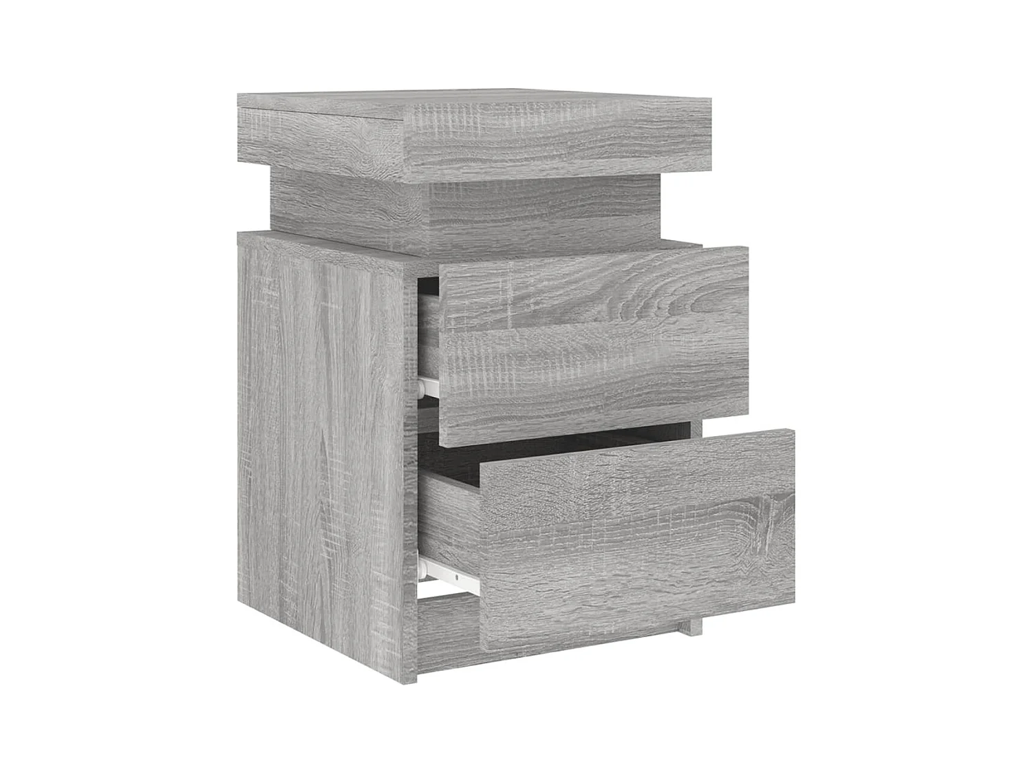 Barry John  Tables de chevet avec lumières LED 2 pcs sonoma gris 35x39x55cm