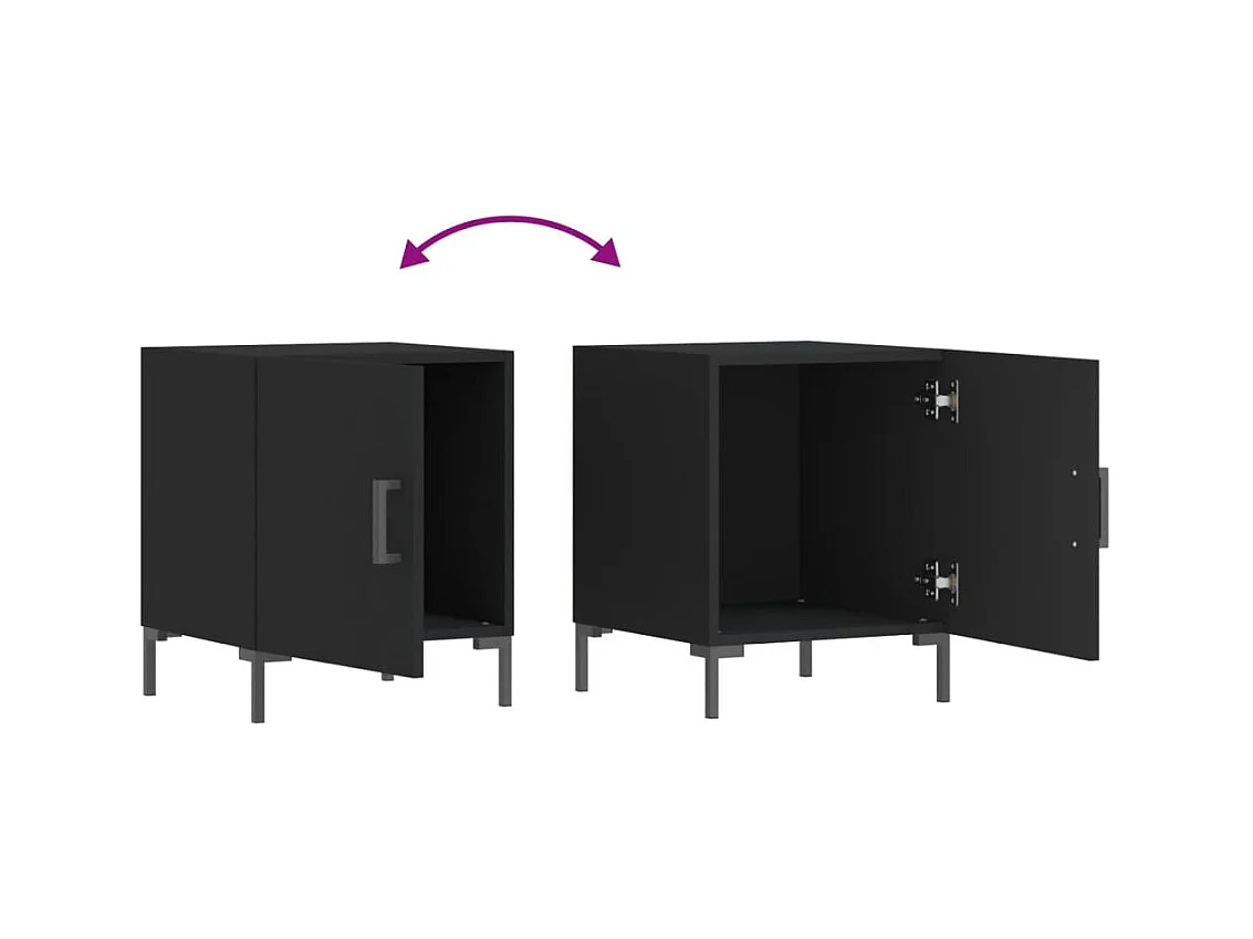 Emarente  Tables de chevet 2 pcs noir 40x40x50 cm bois d’ingénierie