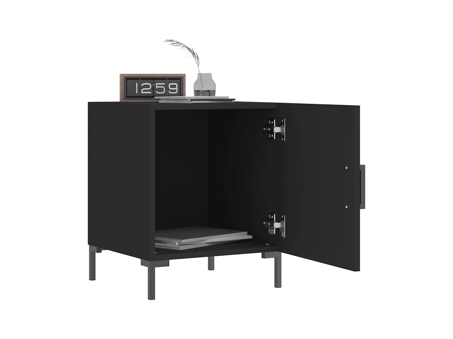 Emarente  Tables de chevet 2 pcs noir 40x40x50 cm bois d’ingénierie