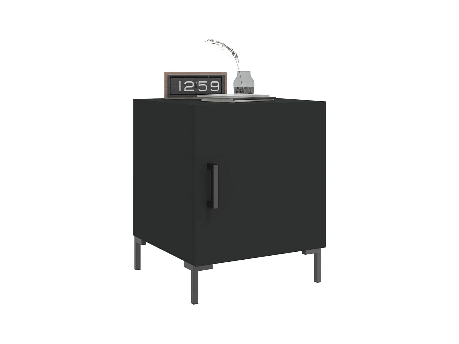 Emarente  Tables de chevet 2 pcs noir 40x40x50 cm bois d’ingénierie