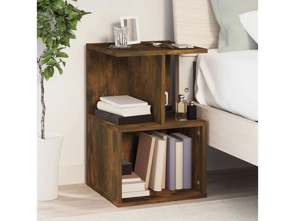 Pam  Table de chevet Chêne fumé 35x35x55 cm Bois d'ingénierie